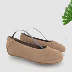Eileen Fisher Womens Una Hidden Wedge Ballet Flats Size 6 Tan Suede Round Toe